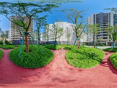 HDR城市小区社区广场全景