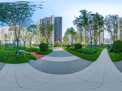 HDR城市小区社区广场全景
