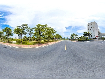 HDR城市小区社区广场全景