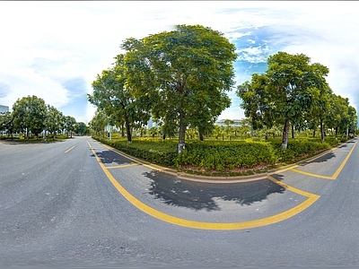 HDR城市小区社区广场全景