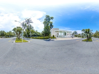 HDR城市小区社区广场全景