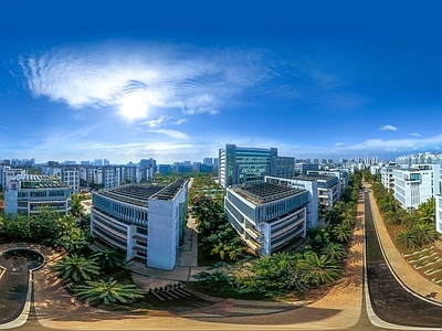 HDR城市小区社区广场全景
