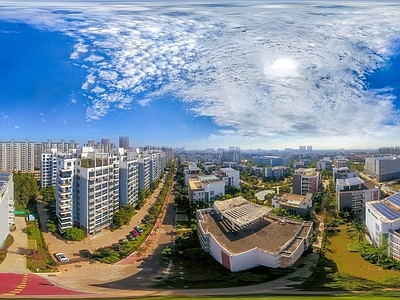 HDR城市小区社区广场全景