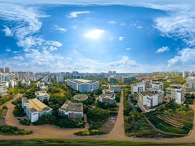 HDR城市小区社区广场全景