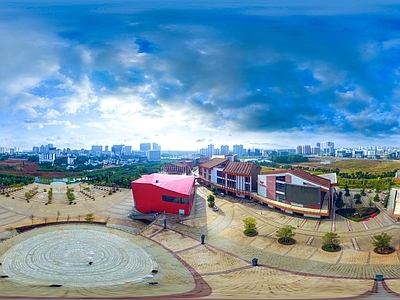 HDR城市小区社区广场全景