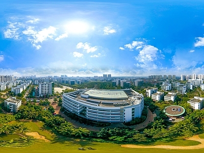 HDR城市小区社区广场全景