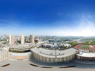 HDR城市小区社区广场全景