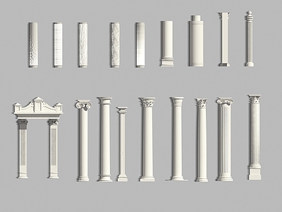 现代 简欧 罗马柱 穿孔板发光柱 装饰柱