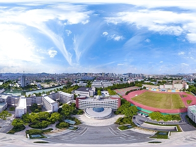 HDR城市小区社区广场全景