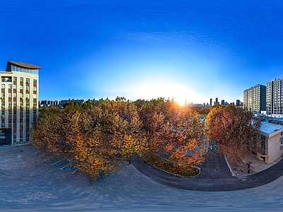 HDR城市小区社区广场全景
