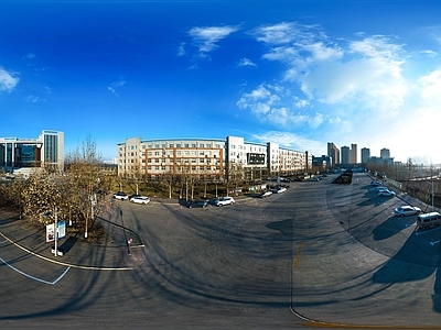 HDR城市小区社区广场全景