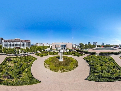 HDR城市小区社区广场全景