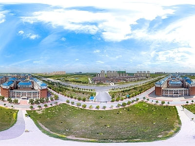 HDR城市小区社区广场全景