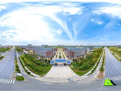 HDR城市小区社区广场全景