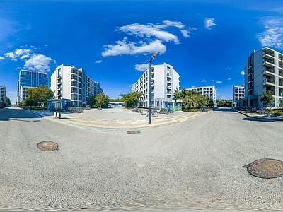 HDR城市小区社区广场全景
