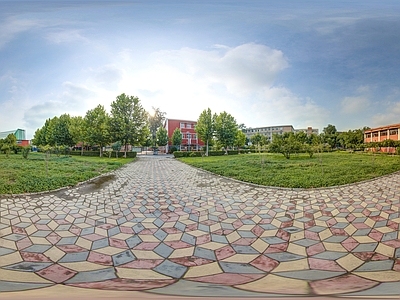 HDR城市小区社区广场全景