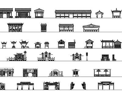 中式古建模型 施工图