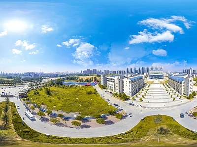 HDR城市小区社区广场全景