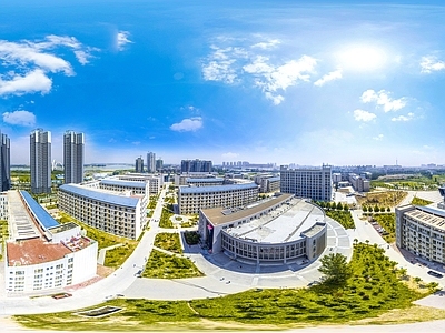 HDR城市小区社区广场全景
