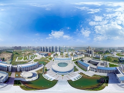 HDR城市小区社区广场全景
