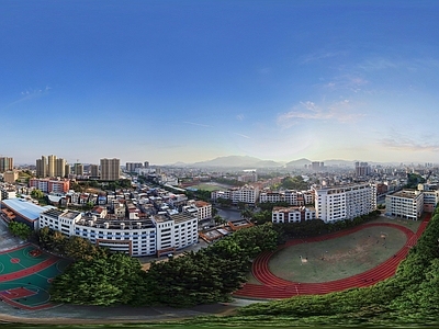 HDR城市小区社区广场全景