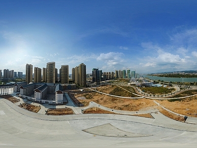 HDR城市小区社区广场全景
