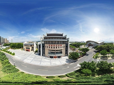 HDR城市小区社区广场全景