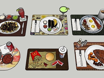 西餐快餐食物组合