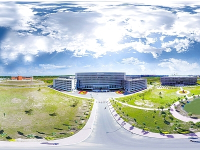 HDR城市小区社区广场全景
