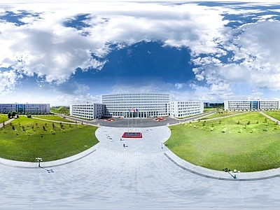 HDR城市小区社区广场全景