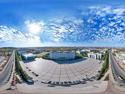 HDR城市小区社区广场全景