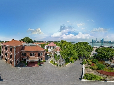 HDR城市小区社区广场全景
