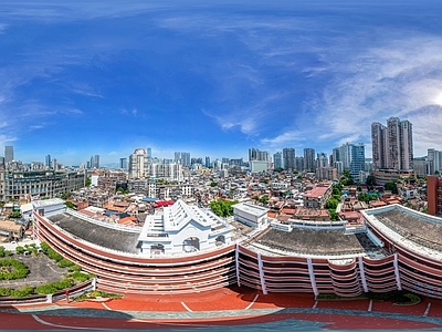HDR城市小区社区广场全景