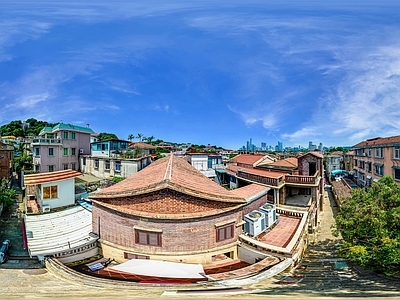 HDR城市小区社区广场全景