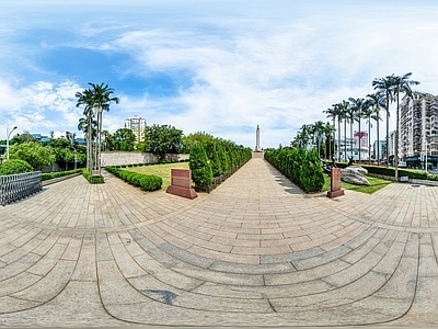HDR城市小区社区广场全景