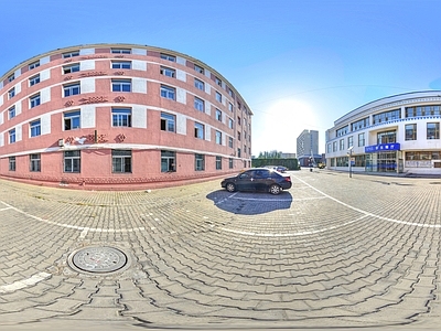 HDR城市小区社区广场全景