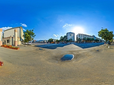 HDR城市小区社区广场全景