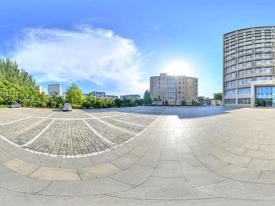 HDR城市小区社区广场全景