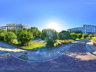 HDR城市小区社区广场全景