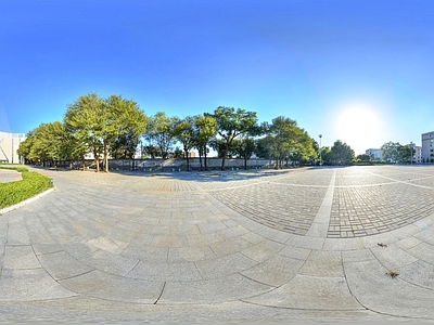 HDR城市小区社区广场全景