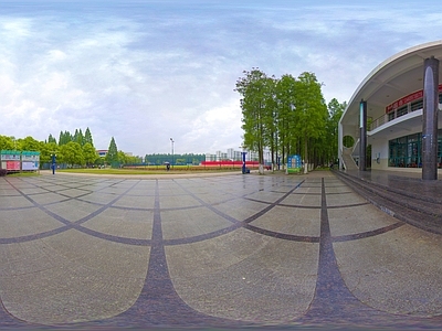 HDR城市小区社区广场全景