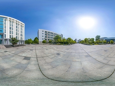 HDR城市小区社区广场全景