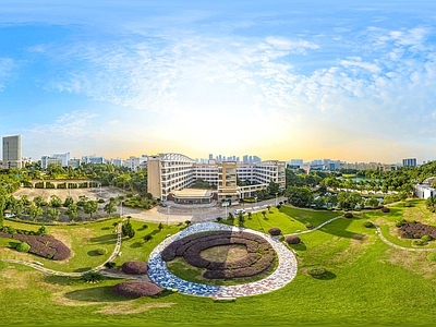 HDR城市小区社区广场全景