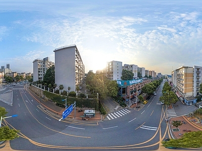 HDR城市小区社区广场全景