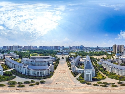 HDR城市小区社区广场全景