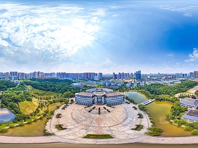 HDR城市小区社区广场全景
