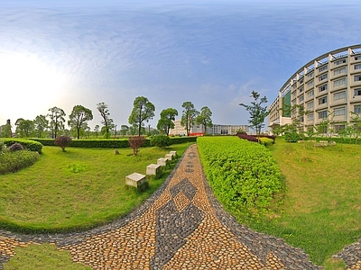 HDR城市小区社区广场全景