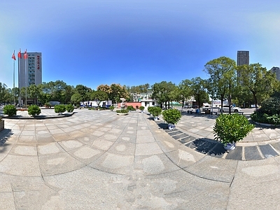 HDR城市小区社区广场全景