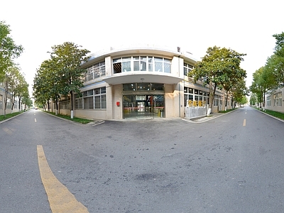 HDR城市小区社区广场全景