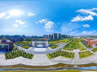 HDR城市小区社区广场全景
